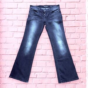 Lucky Brand Womens Dark Blue Denim Button Fly Bootcut Low Rise Jeans Size 6/28